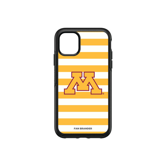 OtterBox Black Phone case with Minnesota Golden Gophers Tide Primary Logo and Striped Design