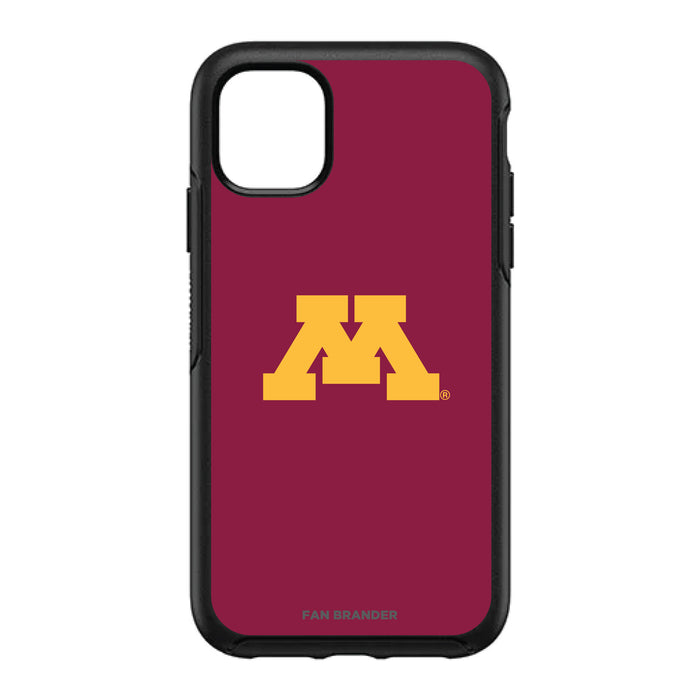 OtterBox Black Phone case with Minnesota Golden Gophers Primary Logo with Team Background