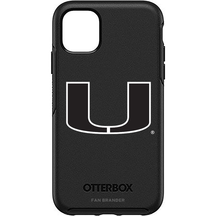 OtterBox Black Phone case with Miami Hurricanes Primary in Black