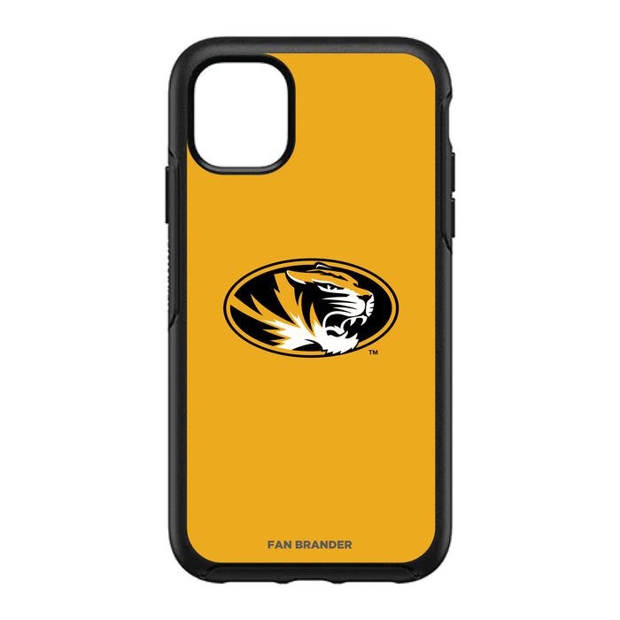 OtterBox Black Phone case with Missouri Tigers Primary Logo with Team Background
