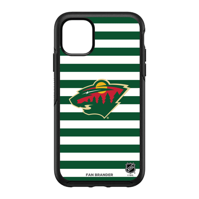 OtterBox Black Phone case with Minnesota Wild Primary Logo and Striped Design