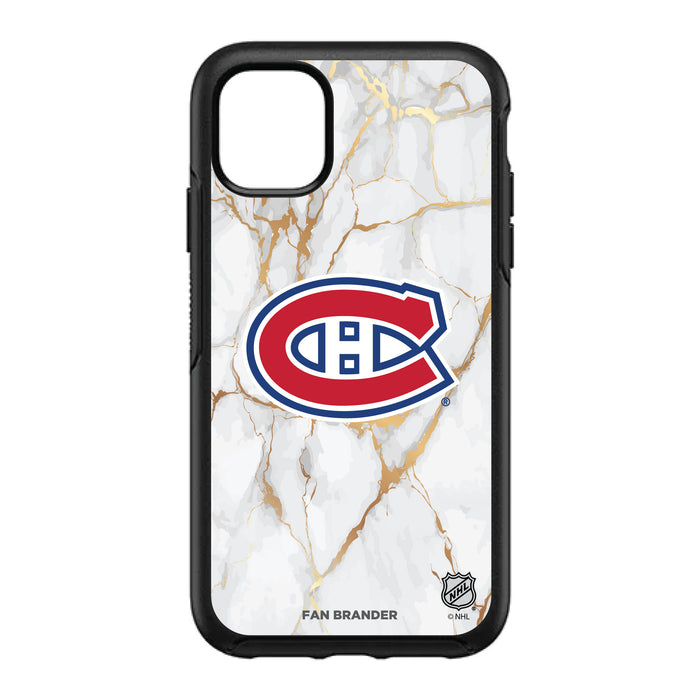 OtterBox Black Phone case with Montreal Canadiens White Marble design