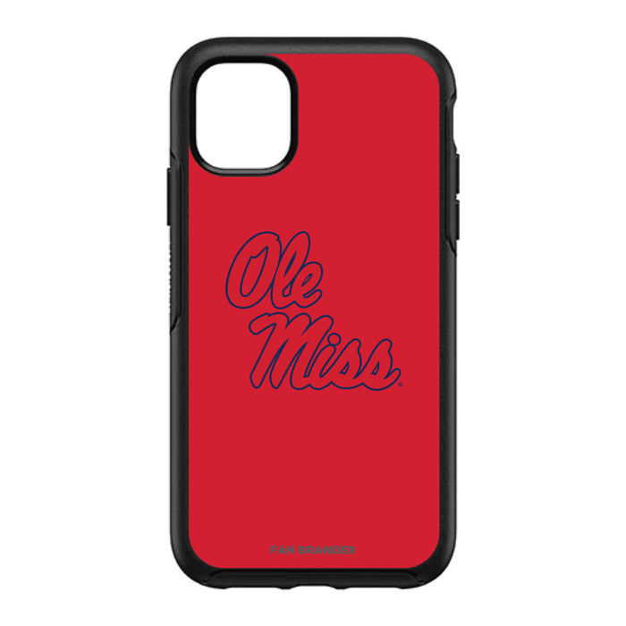 OtterBox Black Phone case with Mississippi Ole Miss Primary Logo with Team Background