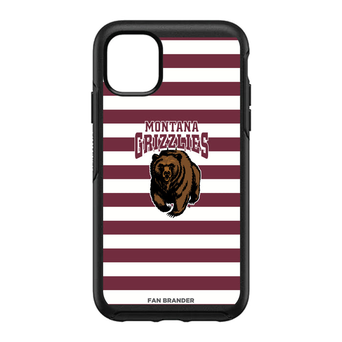 OtterBox Black Phone case with Montana Grizzlies Primary Logo and Striped Design