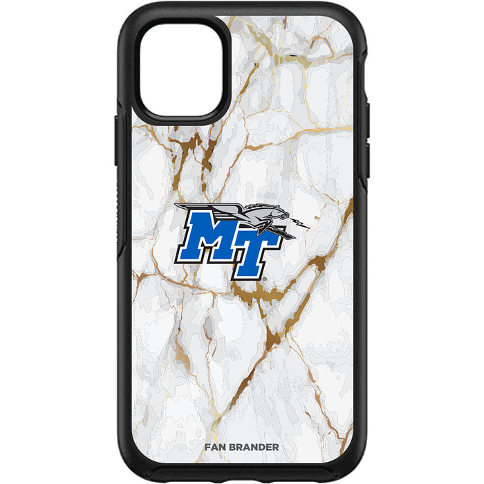 OtterBox Black Phone case with Middle Tennessee State Blue Raiders Tide White Marble Background