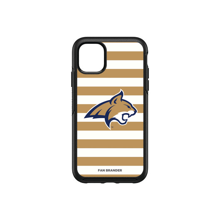 OtterBox Black Phone case with Montana State Bobcats Tide Primary Logo and Striped Design