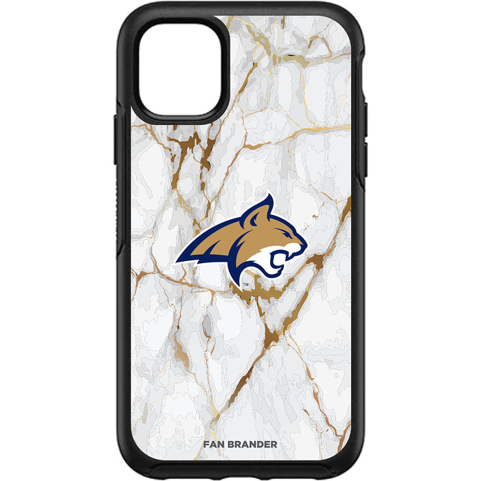 OtterBox Black Phone case with Montana State Bobcats Tide White Marble Background