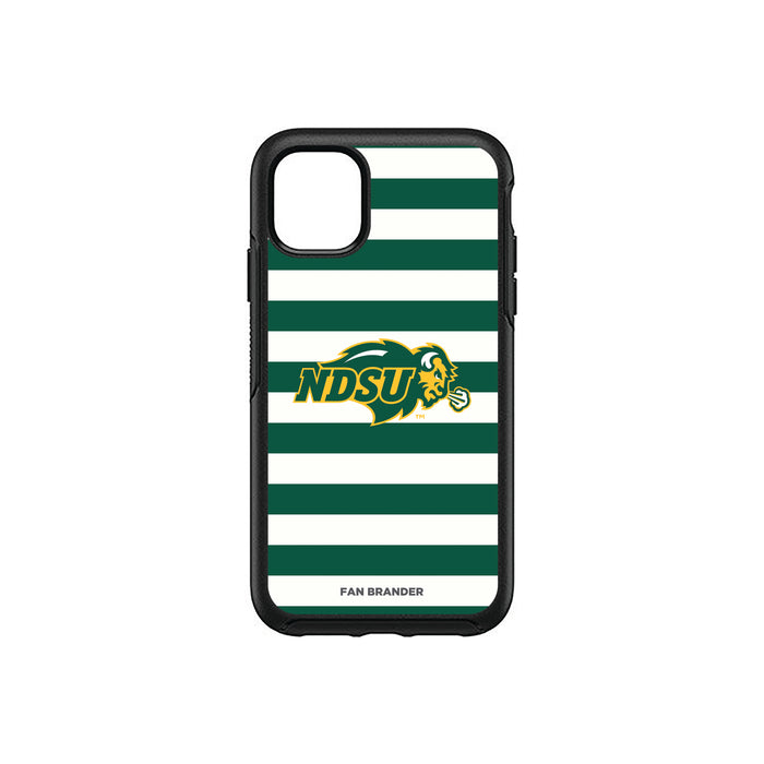 OtterBox Black Phone case with North Dakota State Bison Tide Primary Logo and Striped Design