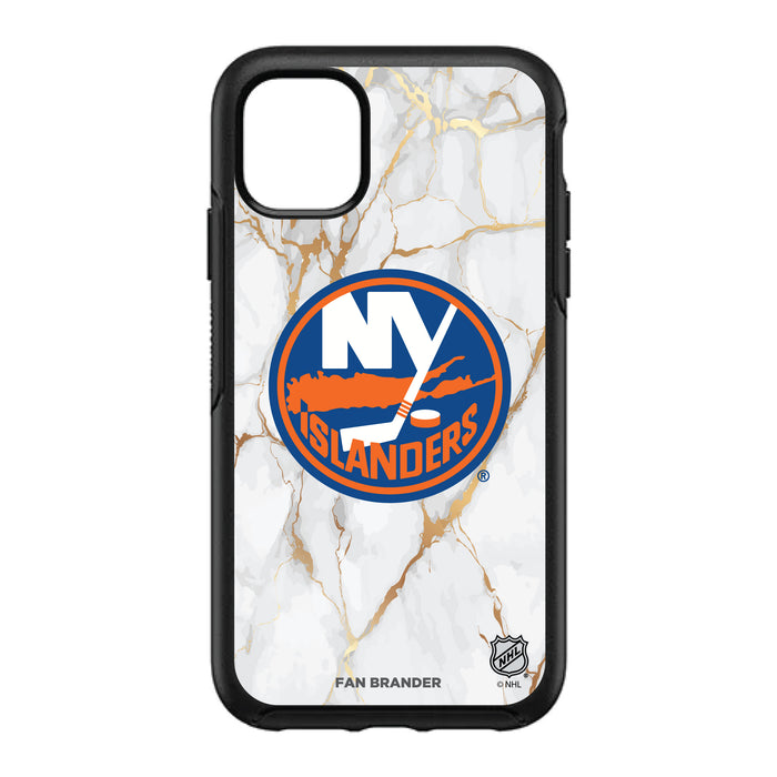 OtterBox Black Phone case with New York Islanders White Marble design