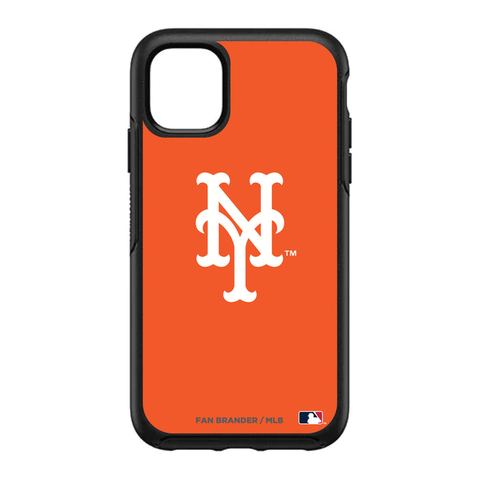 OtterBox Black Phone case with New York Mets Primary Logo and Team Background