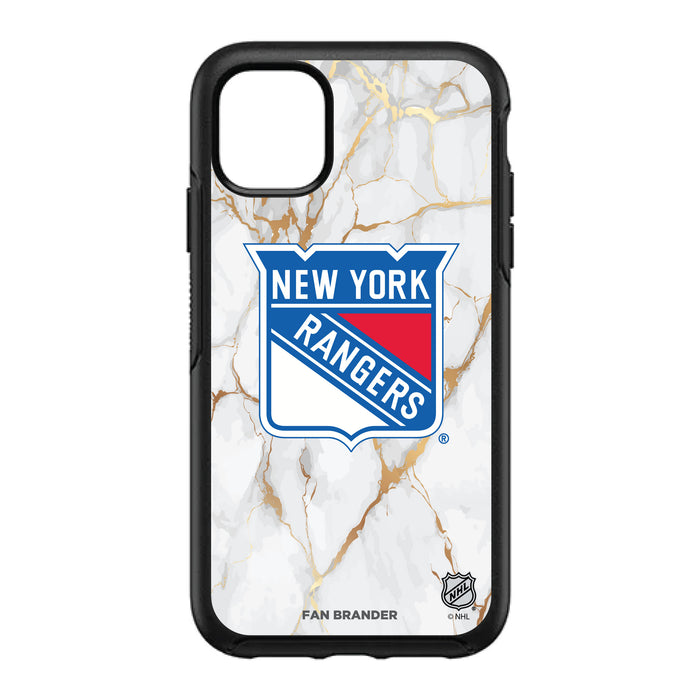 OtterBox Black Phone case with New York Rangers White Marble design