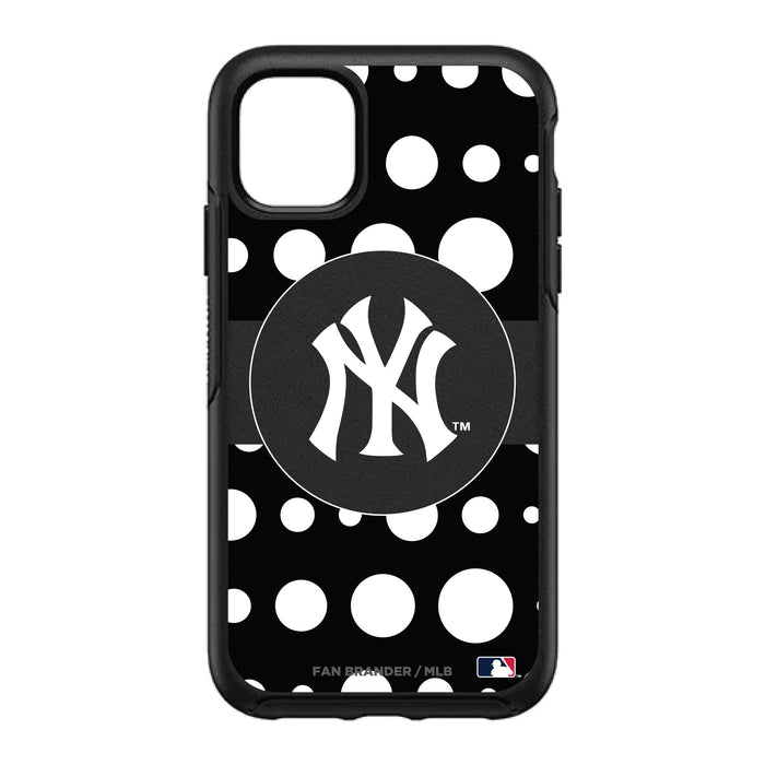 OtterBox Black Phone case with New York Yankees Primary Logo and Polka Dots Design