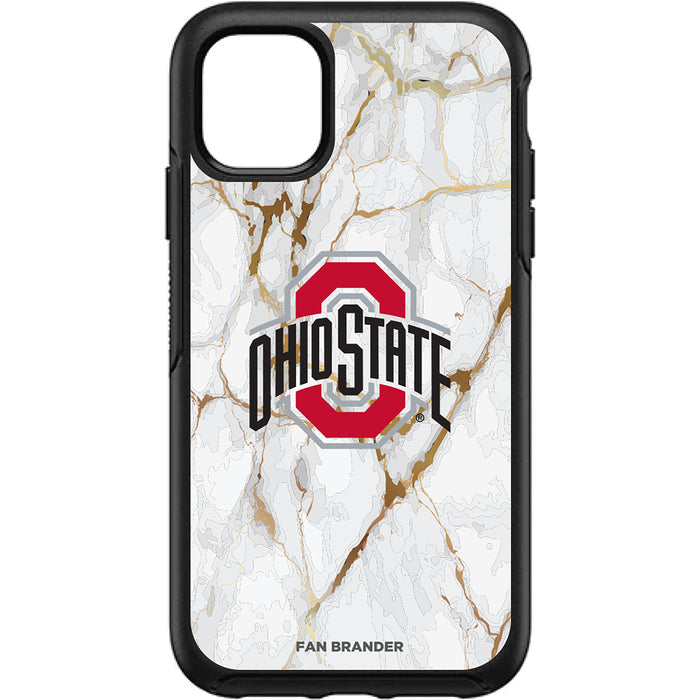 OtterBox Black Phone case with Ohio State Buckeyes Tide White Marble Background