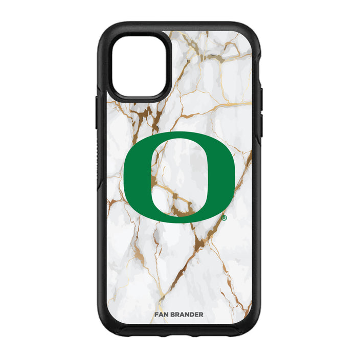 OtterBox Black Phone case with Oregon Ducks White Marble Design