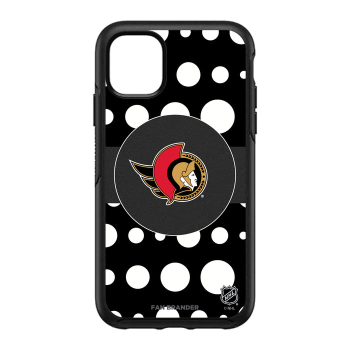 OtterBox Black Phone case with Ottawa Senators Polka Dots design