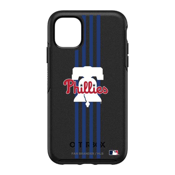 OtterBox Black Phone case with Philadelphia Phillies Primary Logo and Vertical Stripe