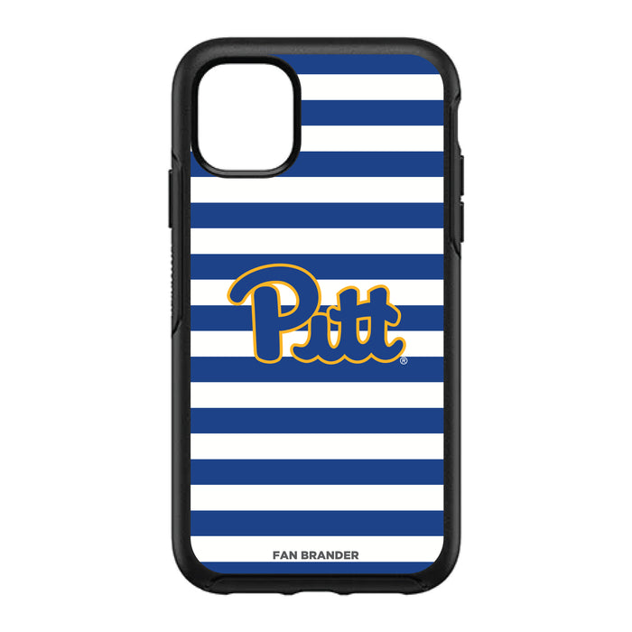 OtterBox Black Phone case with Pittsburgh Panthers Primary Logo and Striped Design