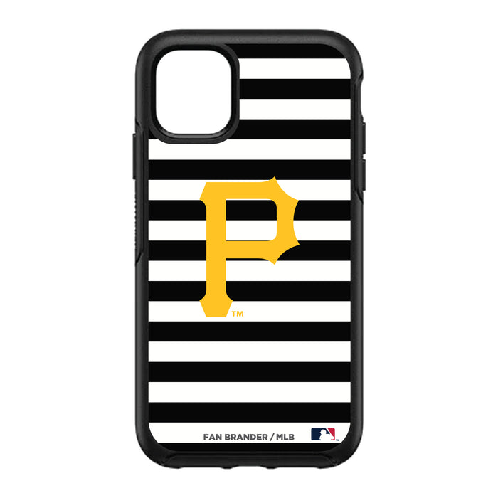 OtterBox Black Phone case with Pittsburgh Pirates Primary Logo and Striped Design