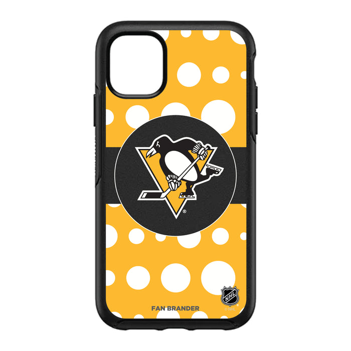 OtterBox Black Phone case with Pittsburgh Penguins Polka Dots design
