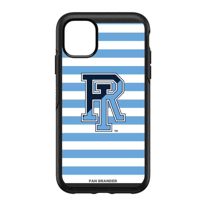 OtterBox Black Phone case with Rhode Island Rams Primary Logo and Striped Design