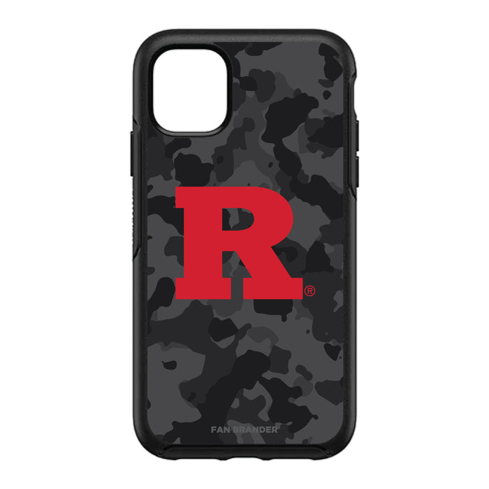 OtterBox Black Phone case with Rutgers Scarlet Knights Urban Camo Background