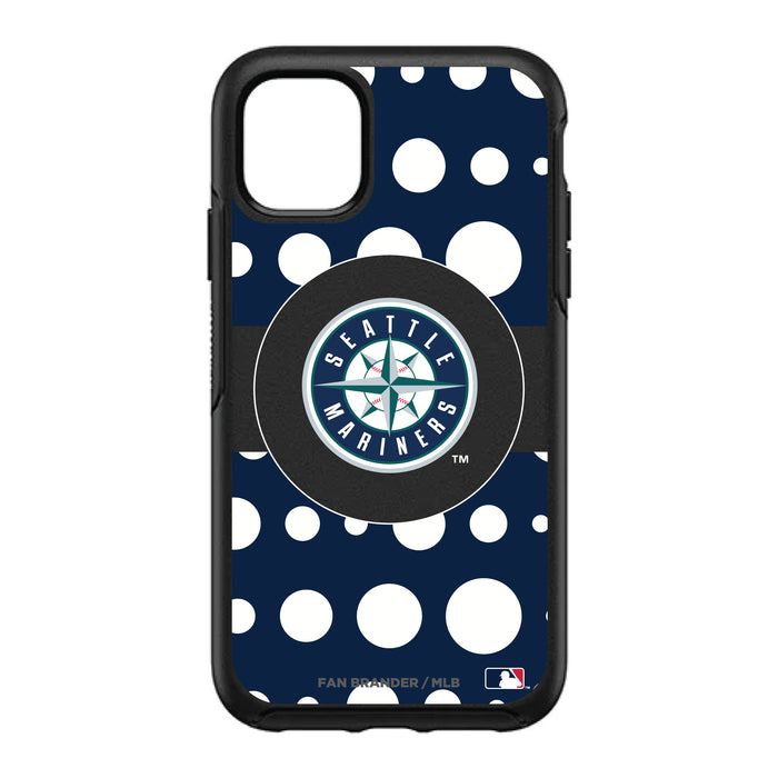 OtterBox Black Phone case with Seattle Mariners Primary Logo and Polka Dots Design