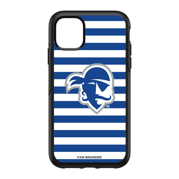 OtterBox Black Phone case with Seton Hall Pirates Primary Logo and Striped Design