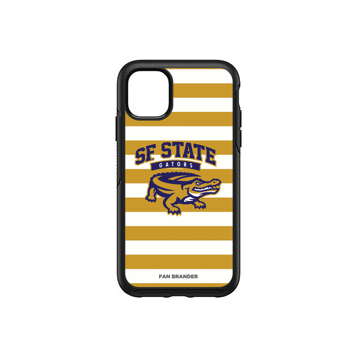 OtterBox Black Phone case with San Francisco State U Gators Tide Primary Logo and Striped Design