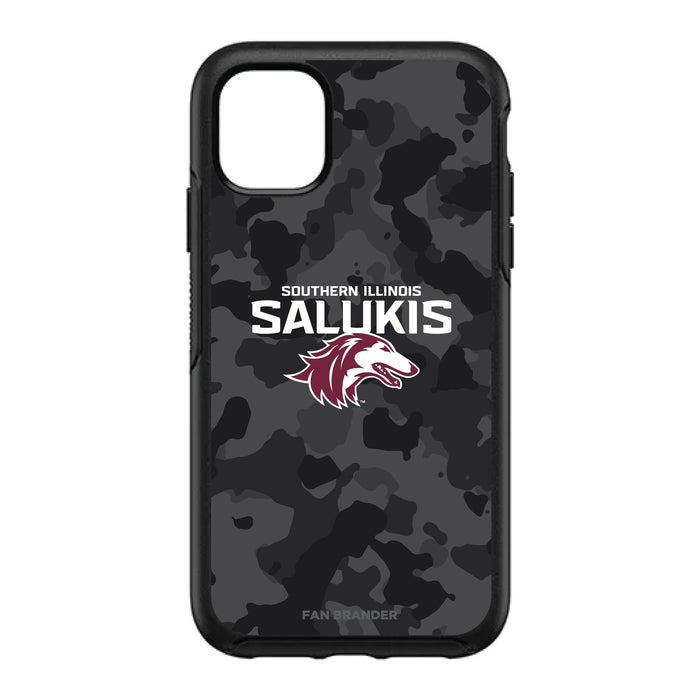 OtterBox Black Phone case with Southern Illinois Salukis Urban Camo Background