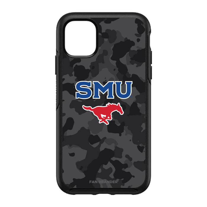 OtterBox Black Phone case with SMU Mustangs Urban Camo Background