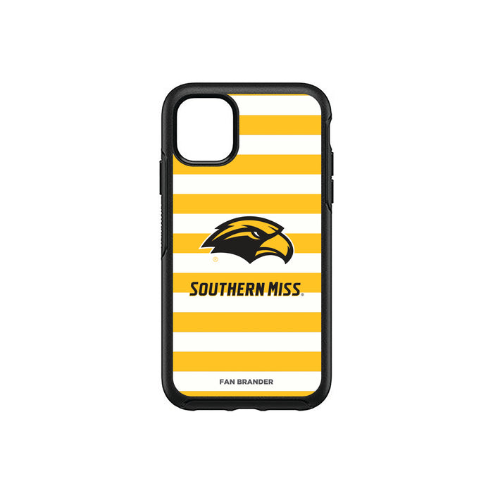 OtterBox Black Phone case with Southern Mississippi Golden Eagles Tide Primary Logo and Striped Design