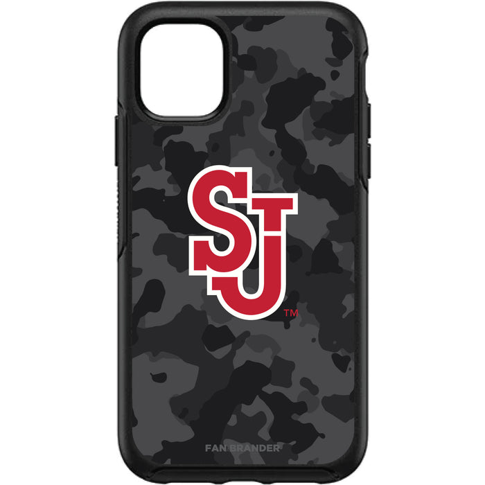 OtterBox Black Phone case with St. John's Red Storm Urban Camo Background