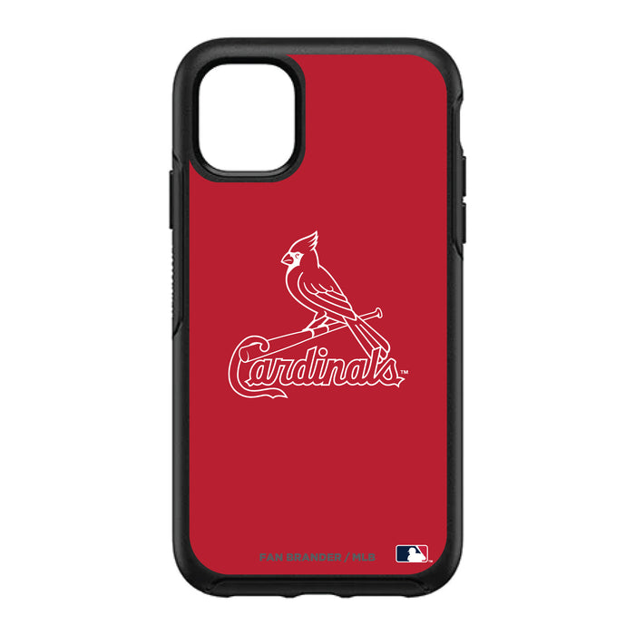 OtterBox Black Phone case with St. Louis Cardinals Primary Logo and Team Background