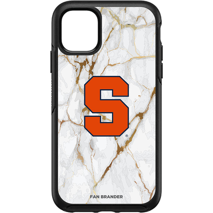 OtterBox Black Phone case with Syracuse Orange Tide White Marble Background