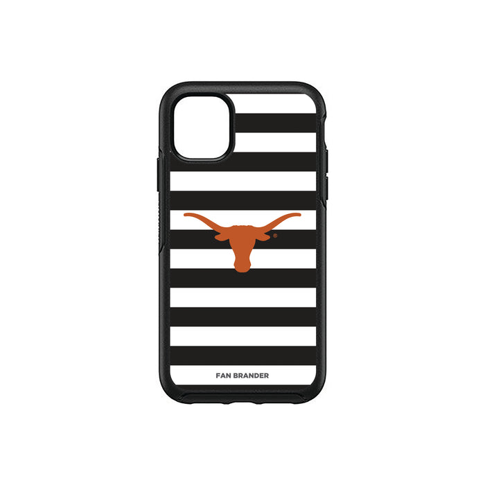 OtterBox Black Phone case with Texas Longhorns  Tide Primary Logo and Striped Design