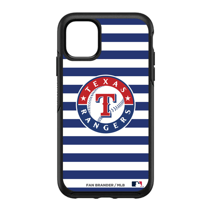 OtterBox Black Phone case with Texas Rangers Primary Logo and Striped Design