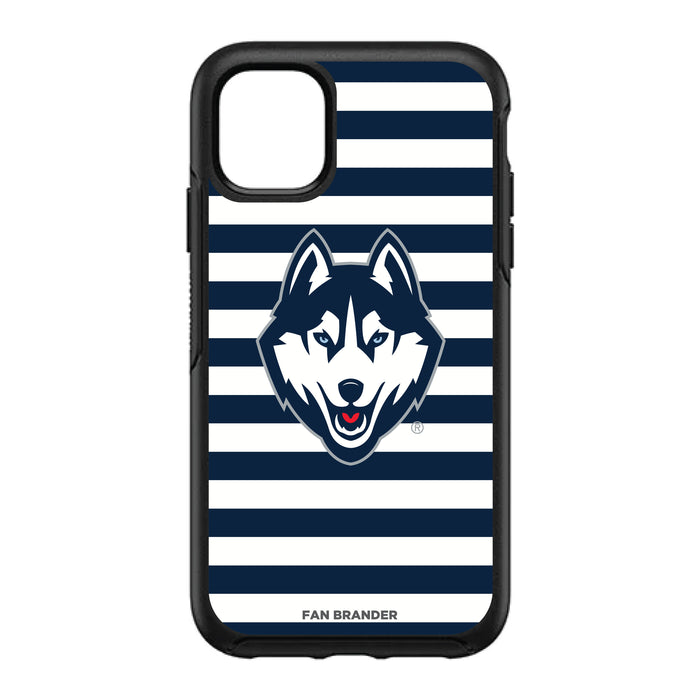 OtterBox Black Phone case with Uconn Huskies Tide Primary Logo and Striped Design