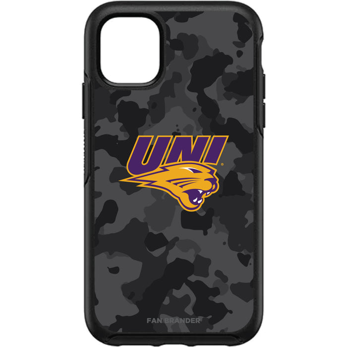 OtterBox Black Phone case with Northern Iowa Panthers Urban Camo Background