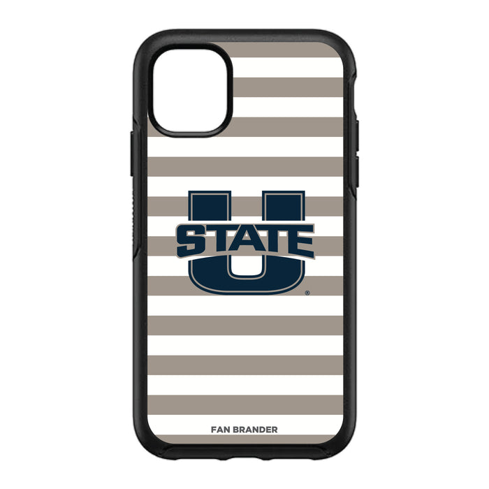 OtterBox Black Phone case with Utah State Aggies Primary Logo and Striped Design
