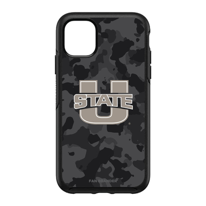 OtterBox Black Phone case with Utah State Aggies Urban Camo Background