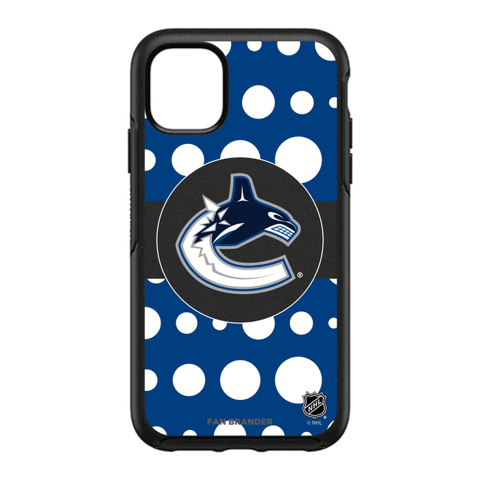 OtterBox Black Phone case with Vancouver Canucks Polka Dots design