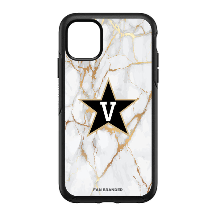 OtterBox Black Phone case with Vanderbilt Commodores White Marble Background