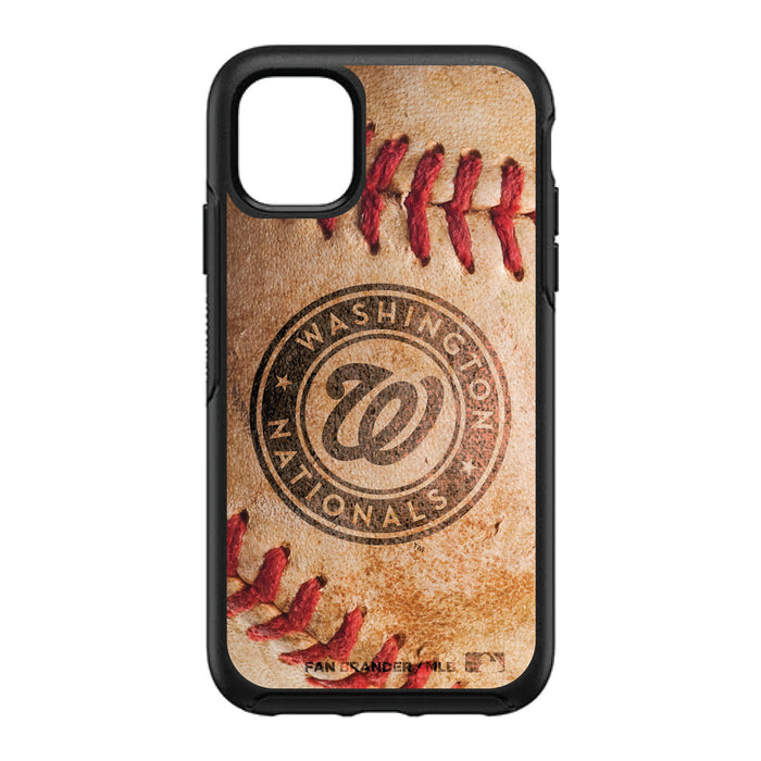 OtterBox Black Phone case with Washington Nationals Primary Logo and Baseball Design