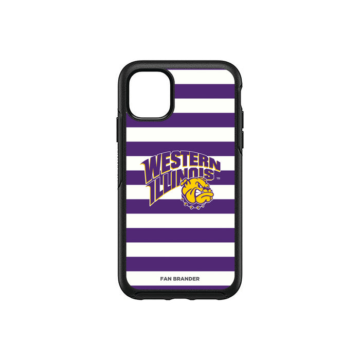 OtterBox Black Phone case with Western Illinois University Leathernecks Tide Primary Logo and Striped Design