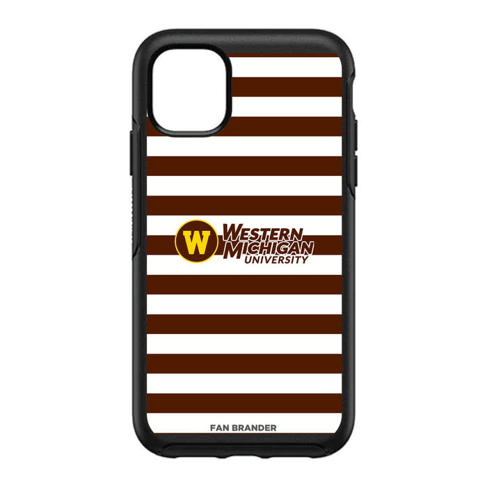 OtterBox Black Phone case with Western Michigan Broncos Primary Logo and Striped Design
