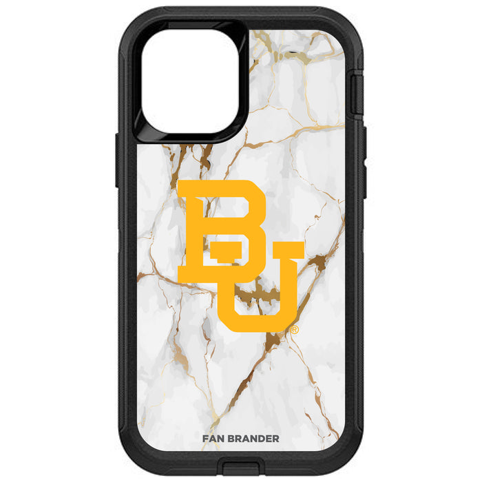OtterBox Black Phone case with Baylor Bears White Marble Background