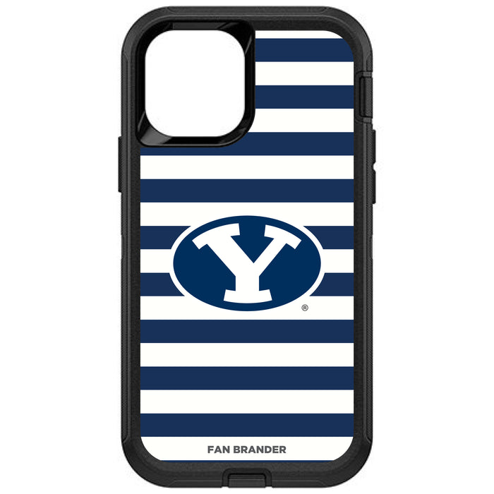 OtterBox Black Phone case with Brigham Young Cougars Tide Primary Logo and Striped Design