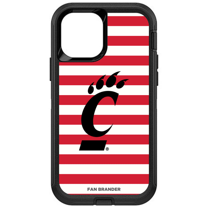 OtterBox Black Phone case with Cincinnati Bearcats Tide Primary Logo and Striped Design
