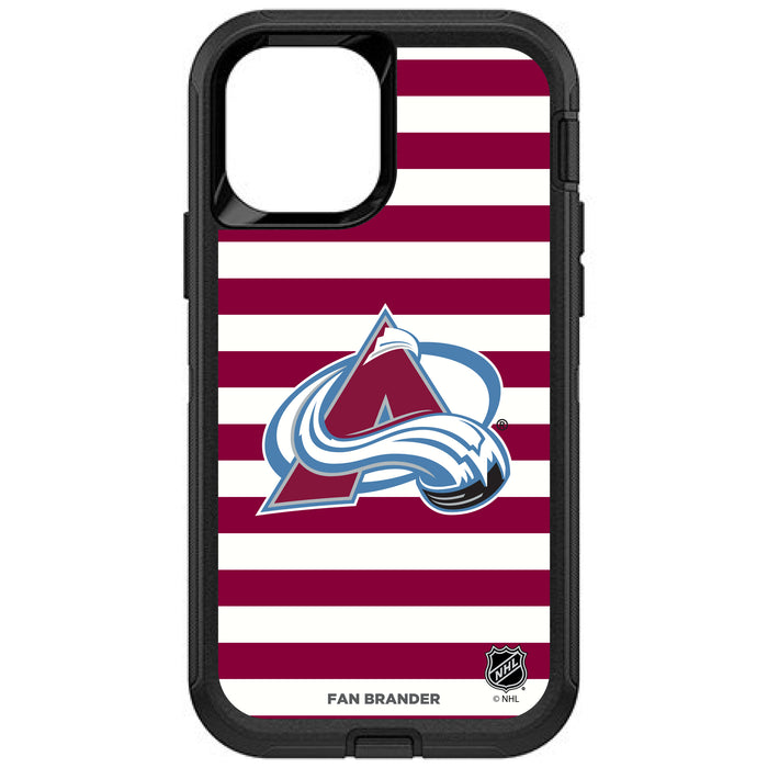 OtterBox Black Phone case with Colorado Avalanche Primary Logo and Striped Design