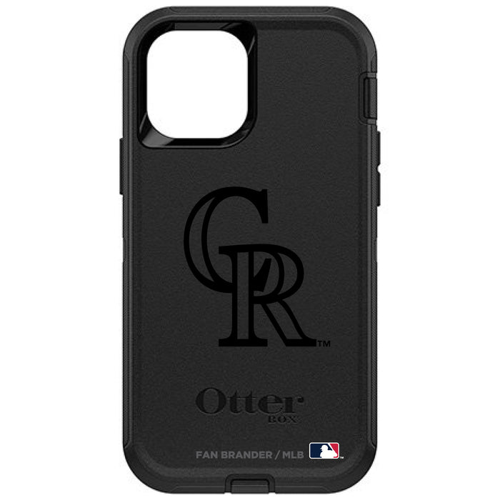 OtterBox Black Phone case with Colorado Rockies Primary Logo in Black
